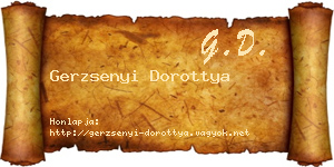 Gerzsenyi Dorottya névjegykártya